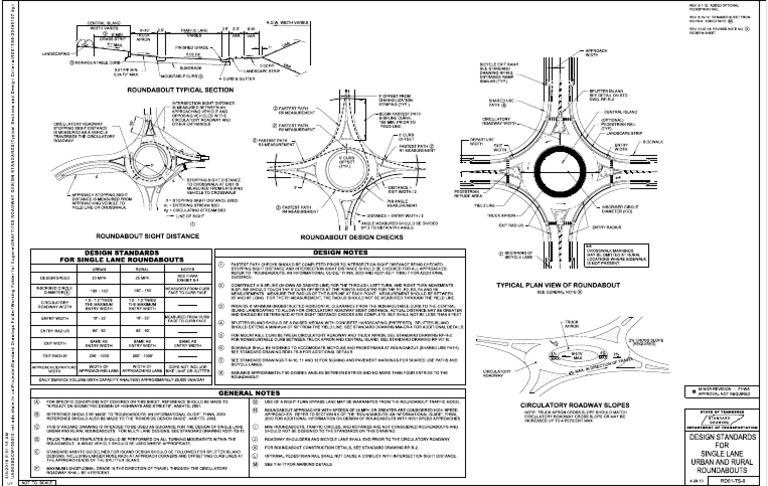 Single Lane Roundabout Design Standards | PDF | Pedestrian Crossing ...