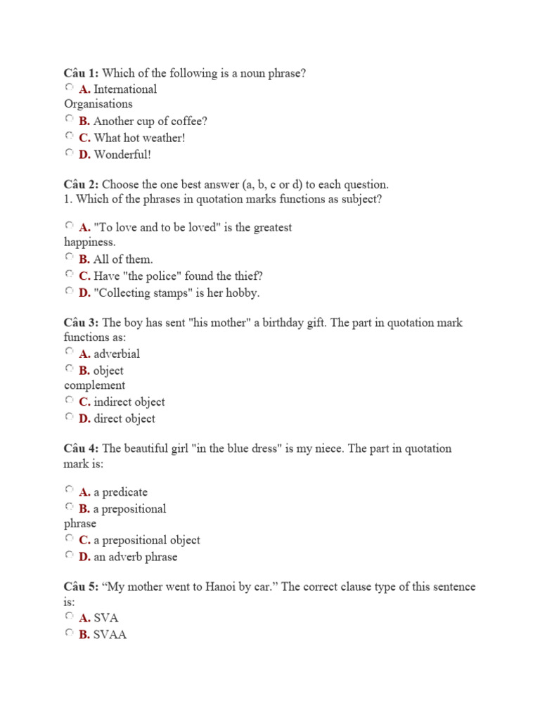 kt1 Ngu Phap Nang Cao 1 Dung Lam PDF Free | PDF | Phrase | Clause