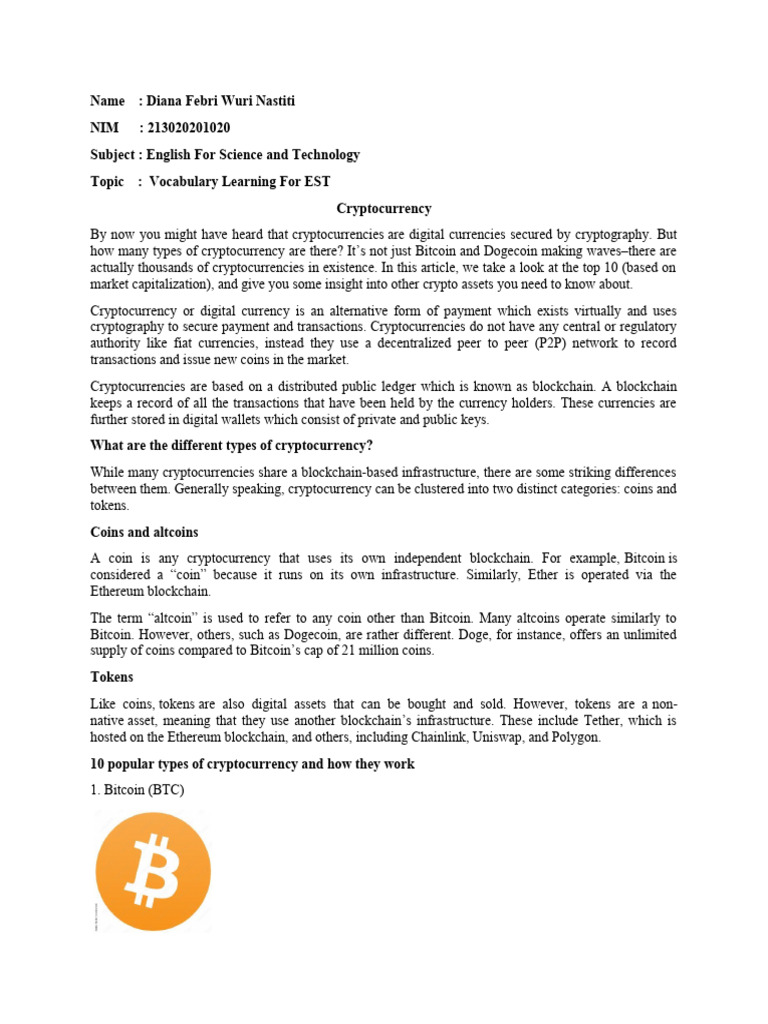 Top 10 Cryptocurrencies Explained | PDF | Cryptocurrency | Bitcoin