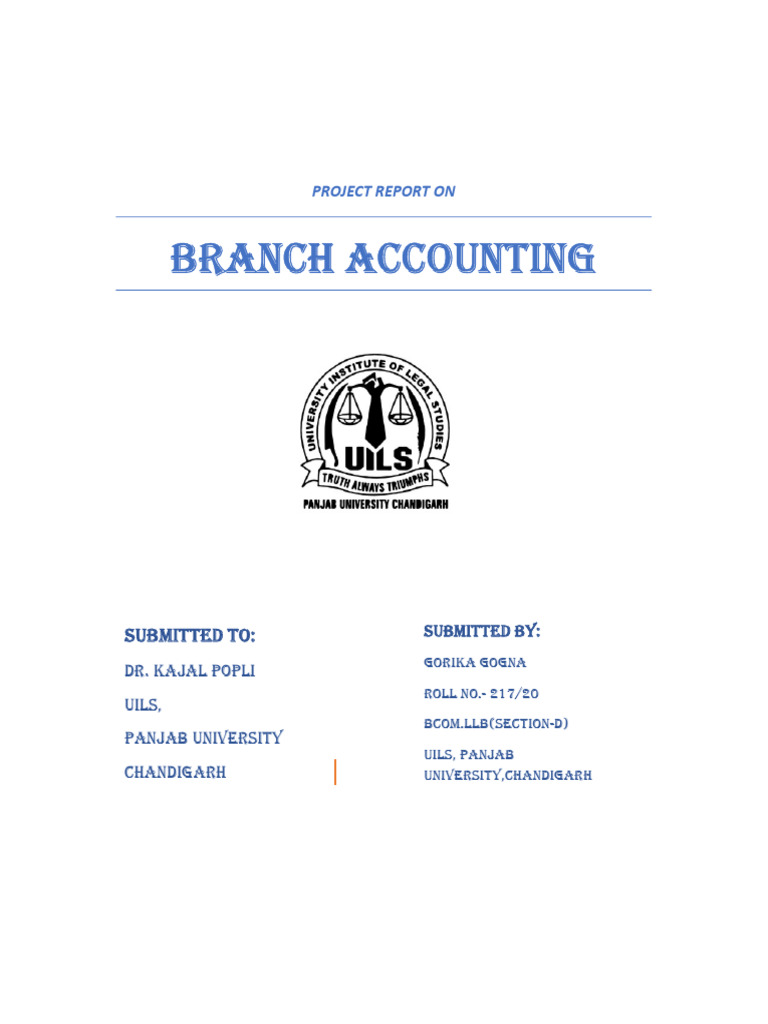 Branch Accounting: Project Report On | PDF