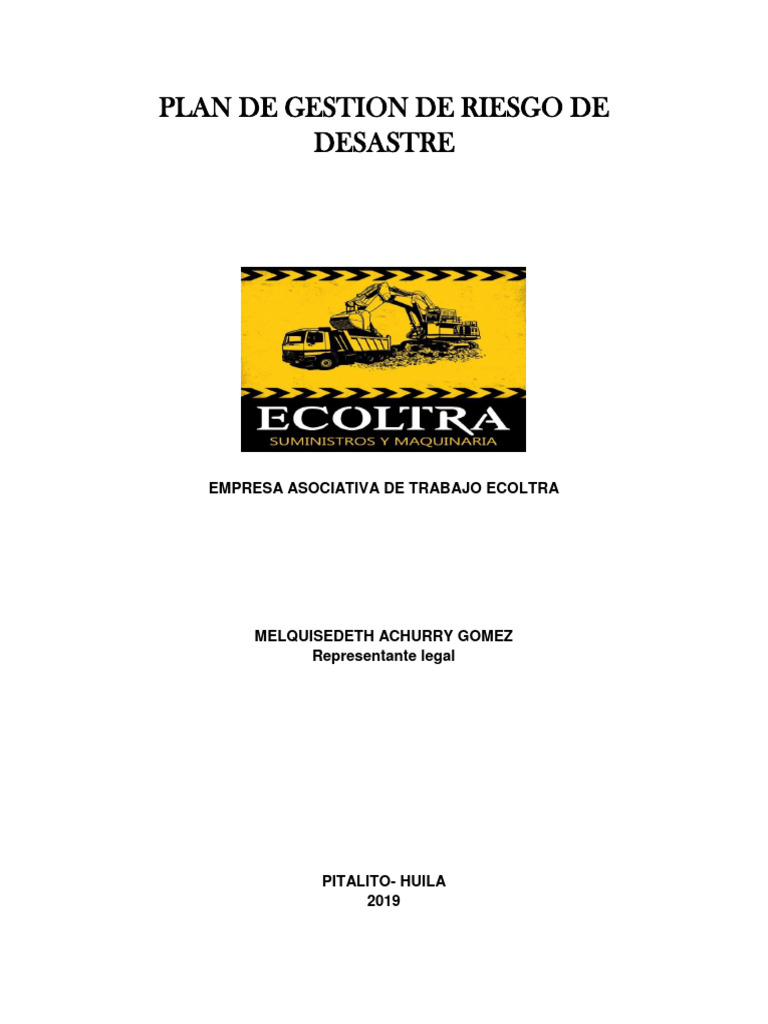 Plan de gestion del riesgo revisado pdf riesgo business