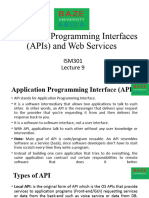 Lecture 9 APIs and Web Services