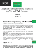 Lecture 9 APIs and Web Services