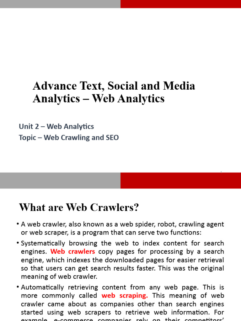 Web Crawling & SEO Essentials | PDF | Search Engine Optimization ...
