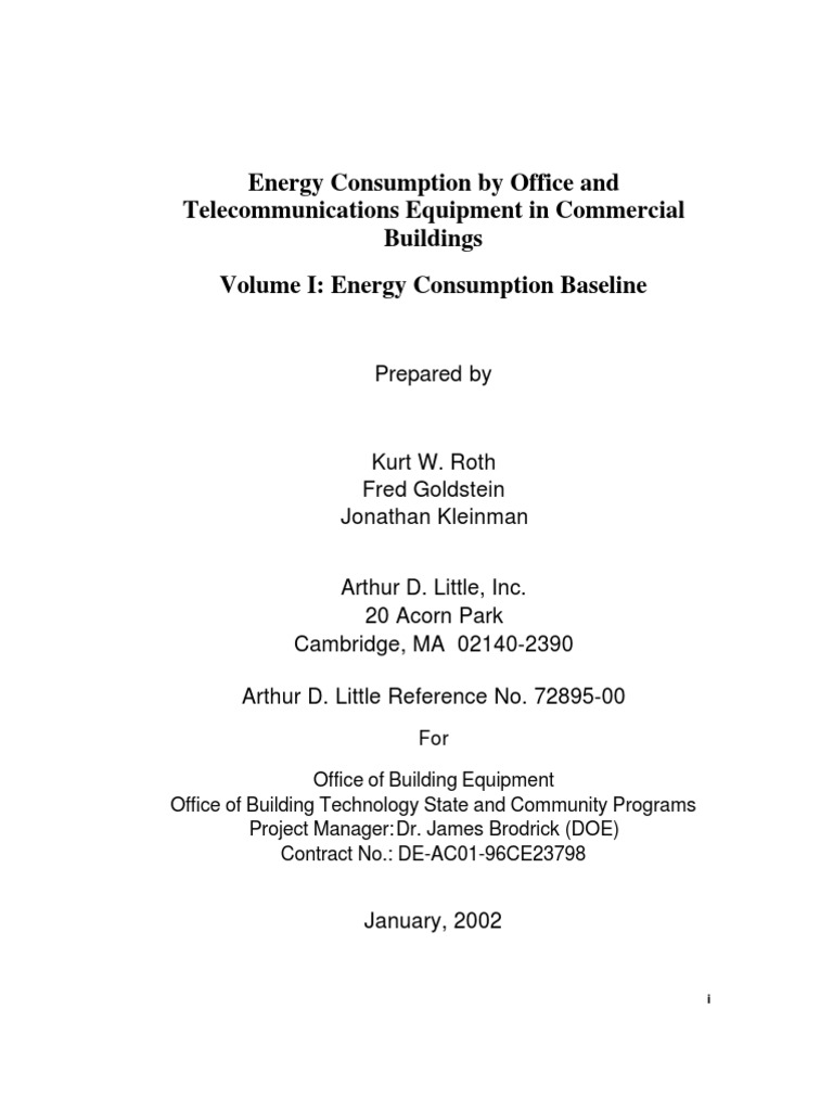 Energy Consumption by Office and High Commericial Buildings | PDF ...