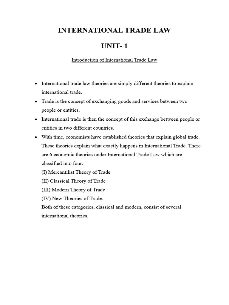 Overview of International Trade Theories | PDF | Mercantilism | World ...