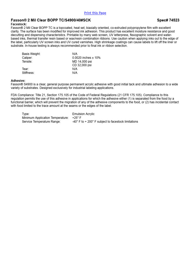 74523-fasson-2-mil-clear-bopp-tc-s4900-40-sck-ebenezer-pdf-adhesive