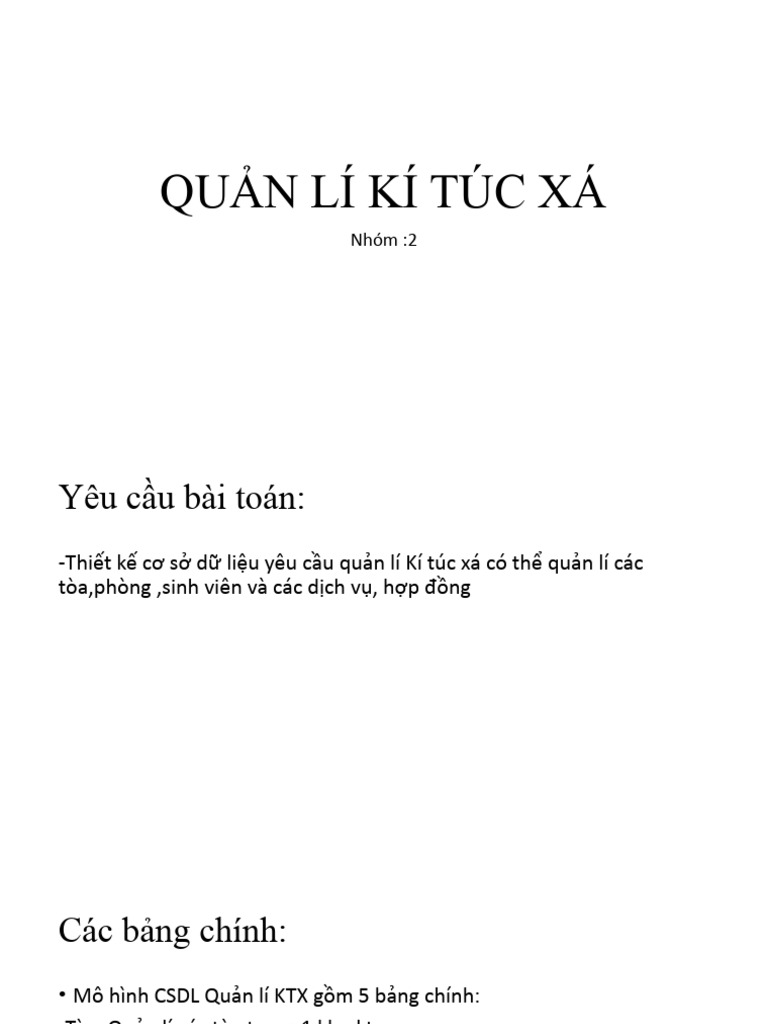 Qu N Lí Kí Túc Xá | PDF