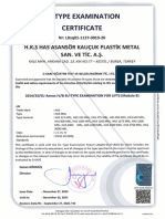 Complete Elevator System MRL Certificate