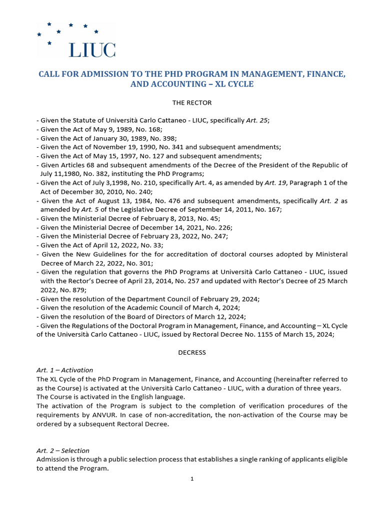 Call For Application Cycle 40 | PDF | Academic Degree | Doctor Of ...