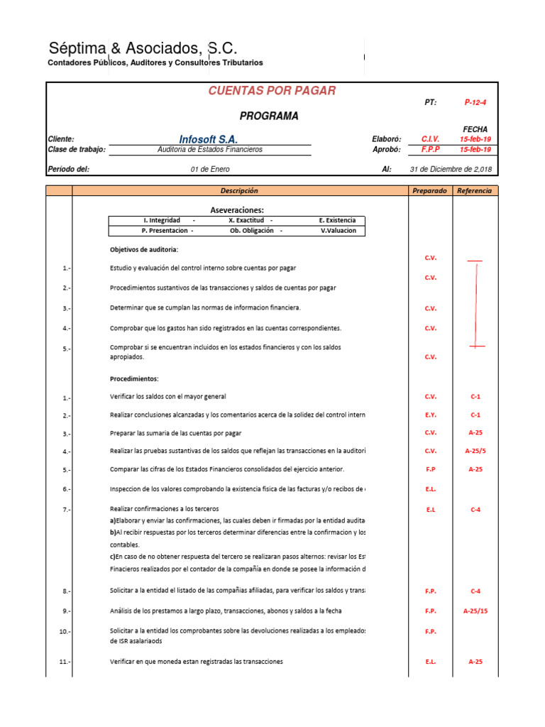 Auditoria de Cuentas Por Pagar Corto Plazo | Descargar gratis PDF ...