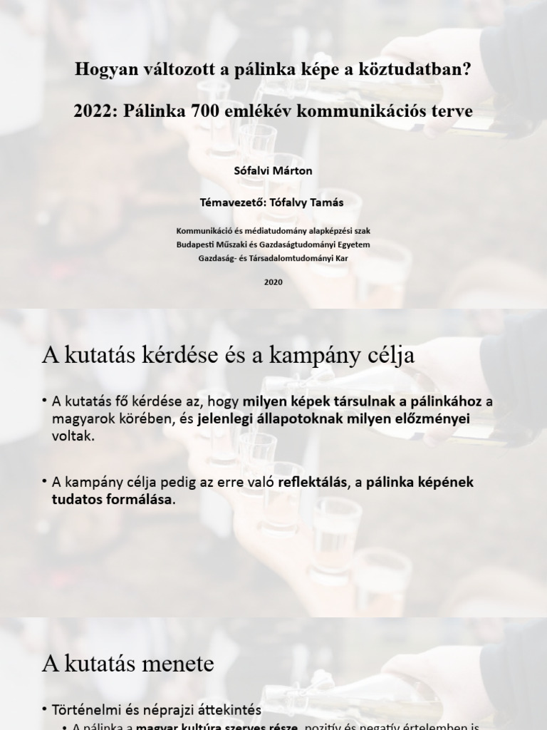 Hogyan Változott A Pálinka Képe A Köztudatban2 | PDF
