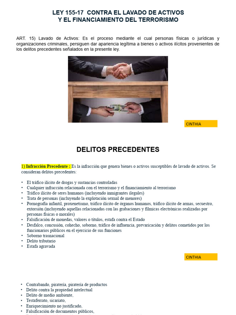 Ley 155-17: Lavado de Activos y Delitos | PDF | Lavado de dinero | Pena ...