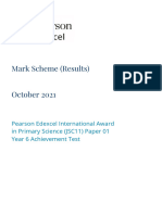 Pearson Edexcel iPrimary Achievement Test 2021 Mark Scheme