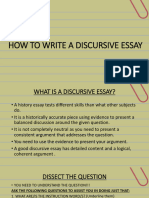 HOW TO WRITE A DISCURSIVE ESSAY