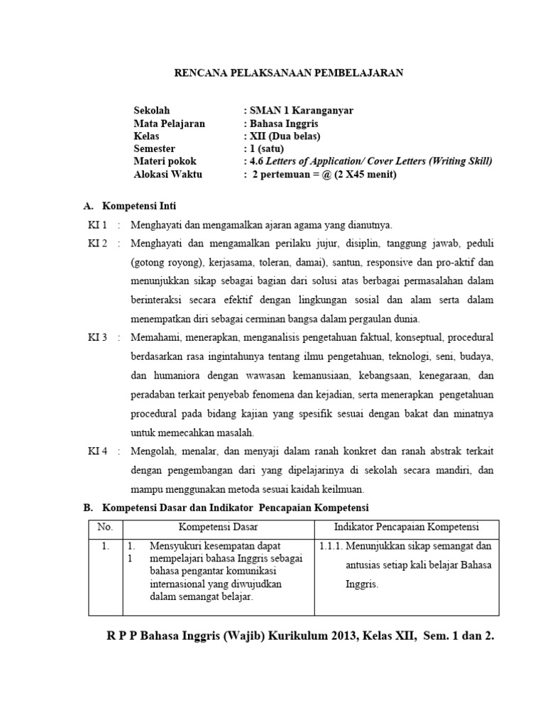 Menyusun Surat Lamaran Kerja | PDF