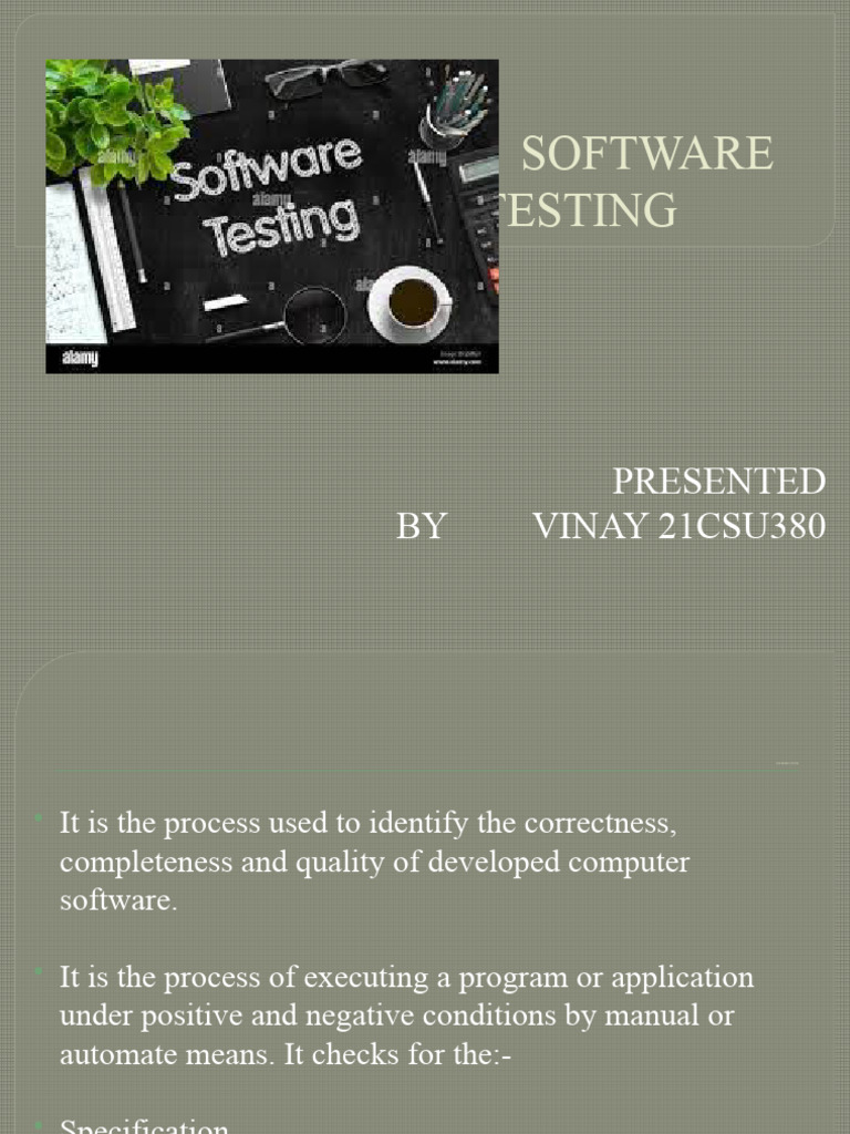 Testing PPT Vinay21csu380 | PDF | Software Testing | Software ...