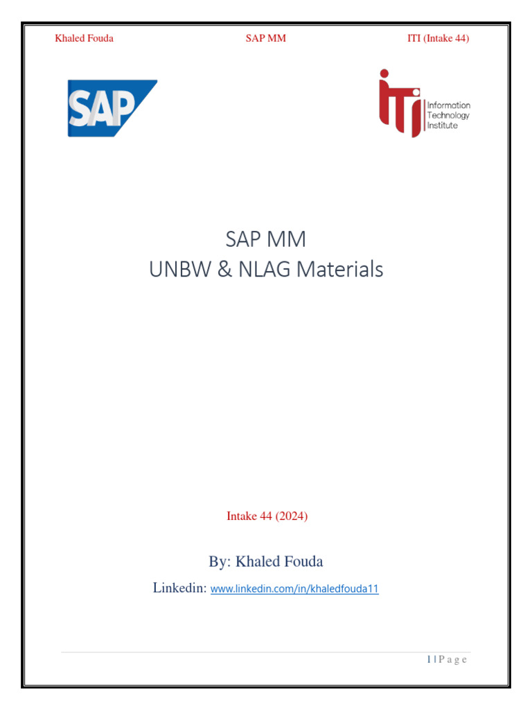Sap mm unbw nlag materials pdf business computing