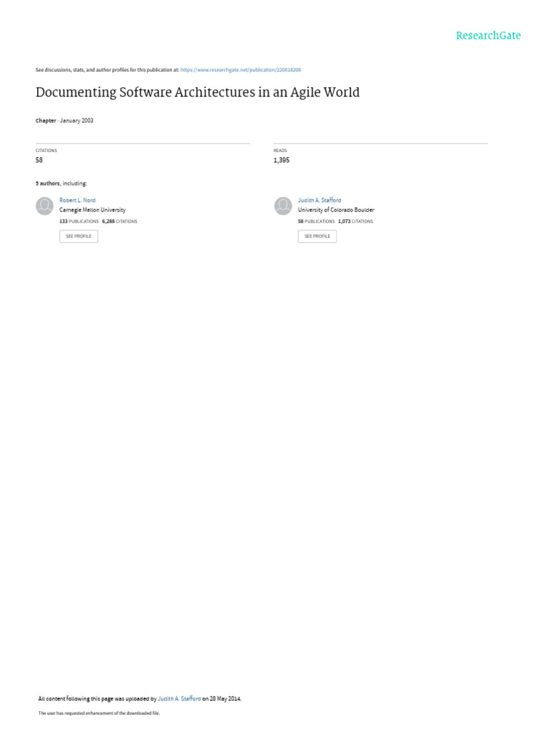 Documenting Software Architectures In An Agile Wor Pdf Agile