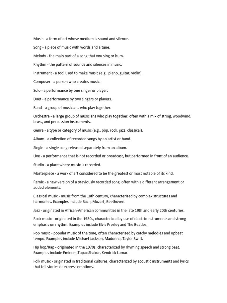 Understanding Music: Key Concepts Explained | PDF | Songs | Popular Music