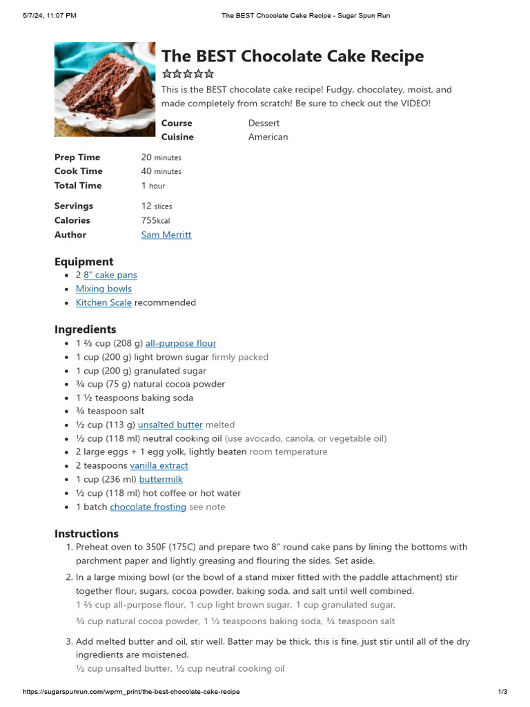 Ultimate Fudgy Chocolate Cake Recipe | PDF | Cakes | Chocolate