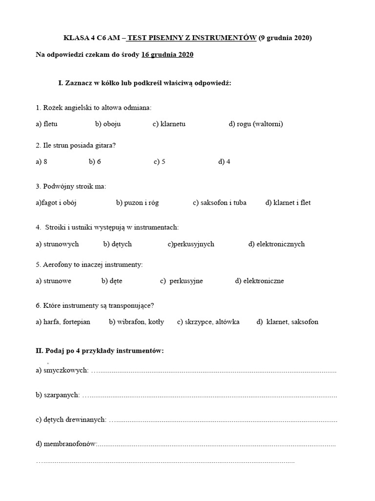 4C6 AM Test Pisemny | PDF
