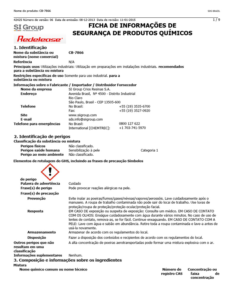 Baquelite em Pó CB-7866 Sigroup | PDF | Desperdício | Química