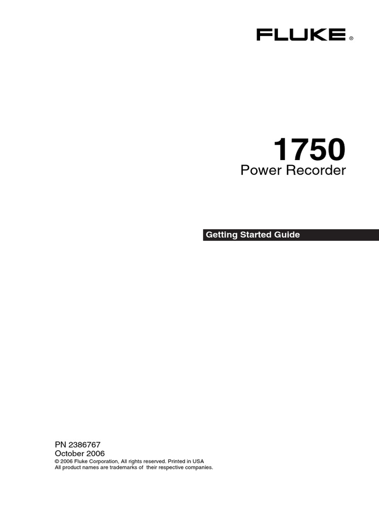 Getting Started Guide1750 Power Recorder | PDF | Electrical Connector ...
