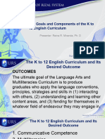 Goals and Components of K To 12 English Curriculum