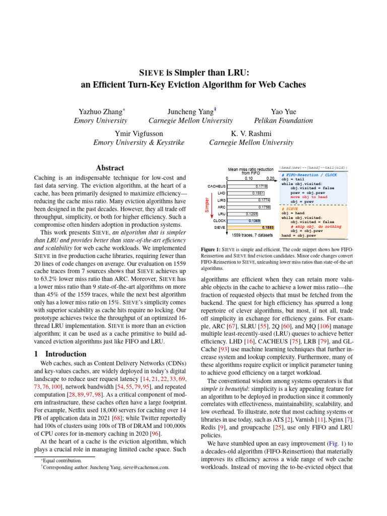 The SIEVE Algorithm | PDF | Cache (Computing) | Cpu Cache