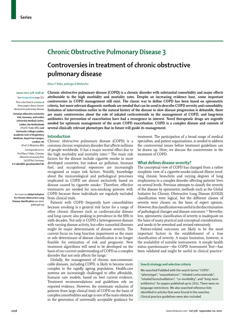 Chronic Obstructive Pulmonary Disease | PDF