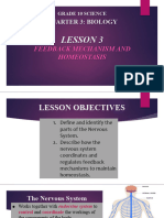 Esson 3 Feedback Mechanism and Homeostasis Student