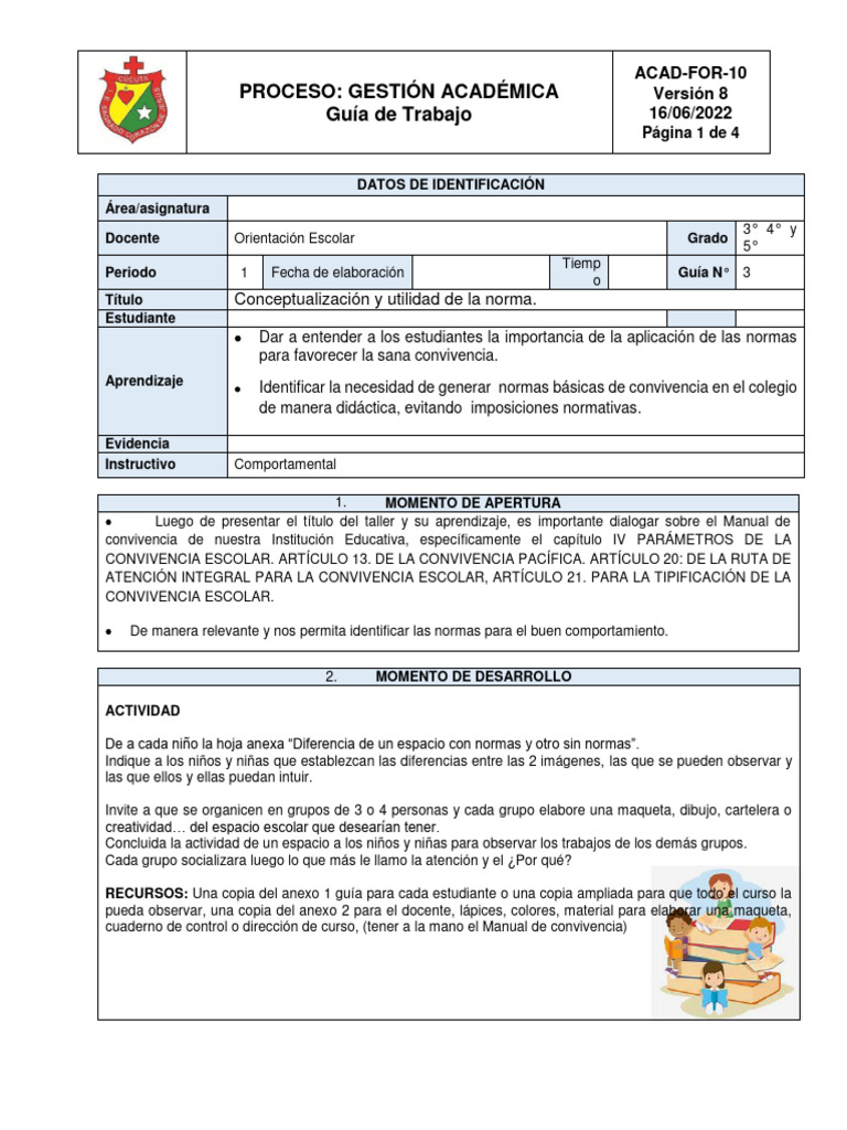 Normas de Convivencia Escolar en Clase | PDF | Enseñando | Aprendizaje