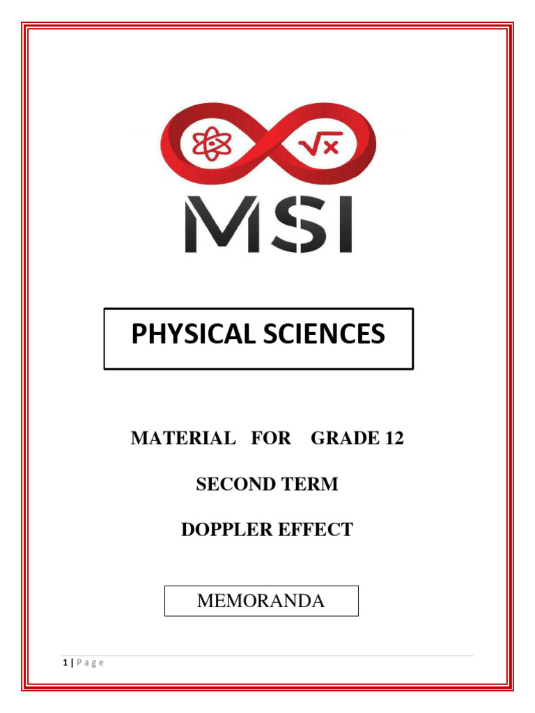 Grade 12 Doppler Effect Materials | PDF