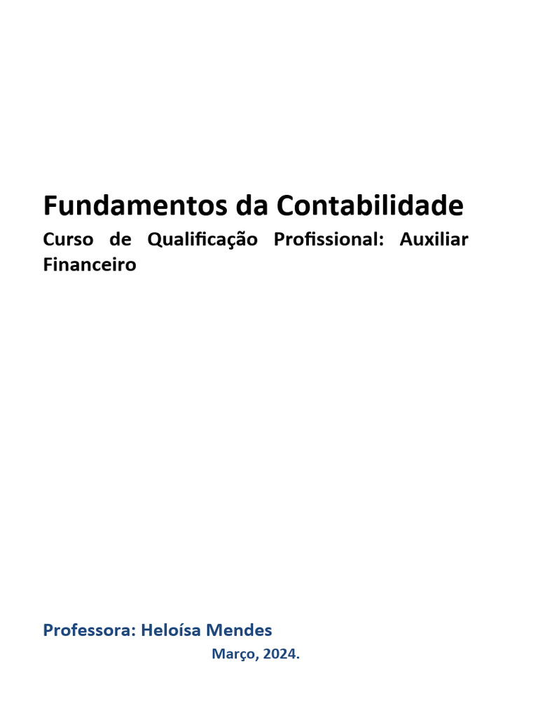 Fundamentos da Contabilidade para Auxiliares | PDF | Contabilidade ...