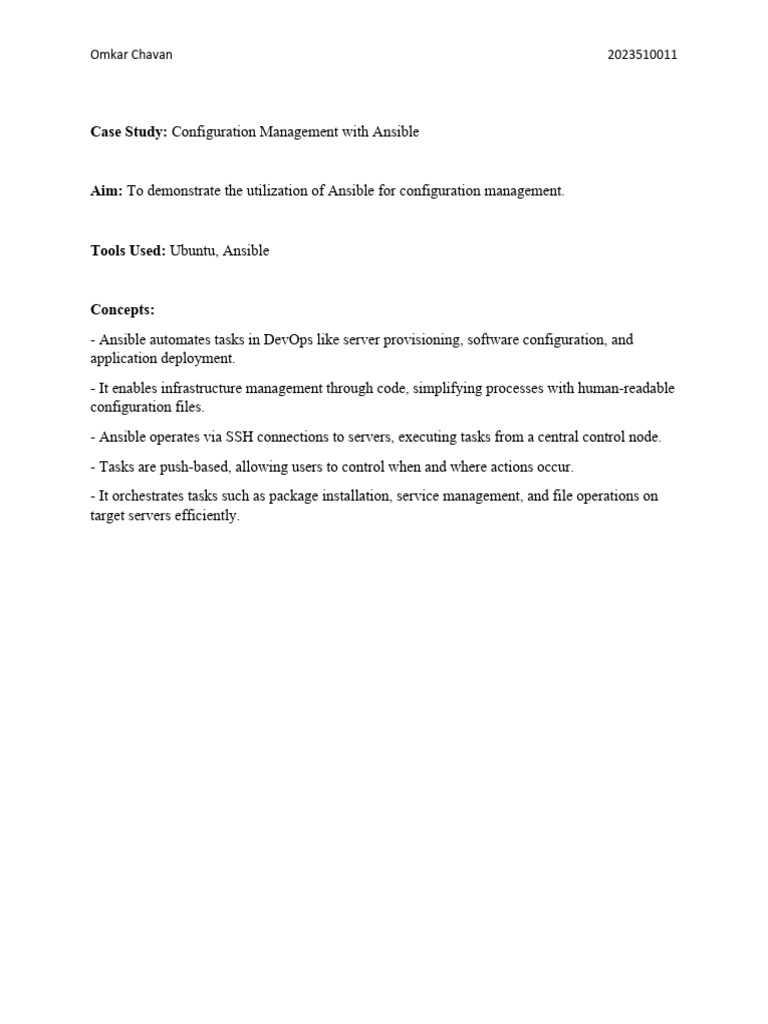 Ansible Configuration Management Guide | PDF | Information Technology ...