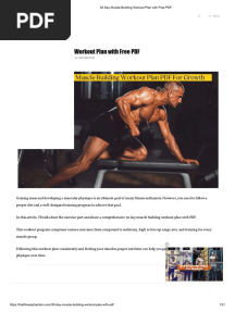 30 Day Muscle Building Workout Plan With Free PDF