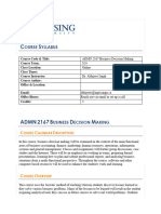 ADMN-2167-SS802-2024 Business Decision Making Syllabus