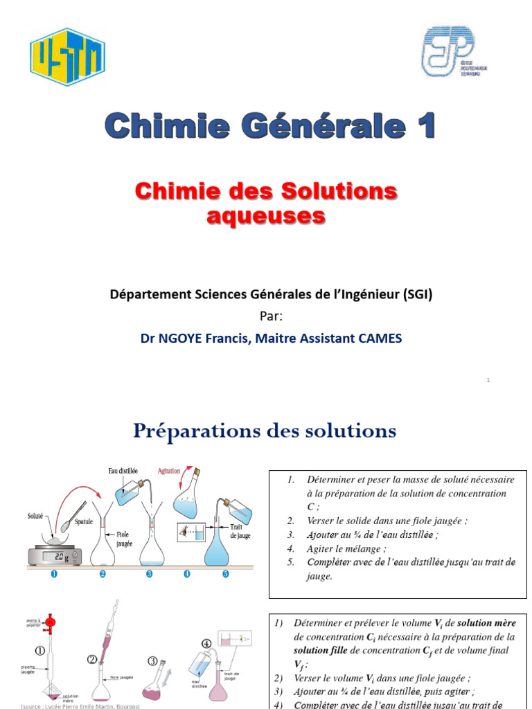 Chimie des Solutions Aqueuses et pH | PDF | Chimie | Titrage