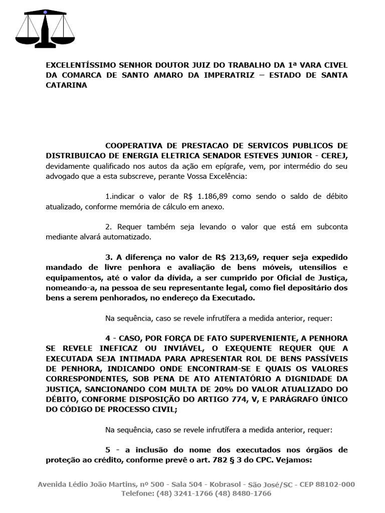 Petição Meios De Prosseguimento Da Execução 2 Pdf Justiça