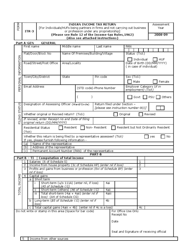 Form3 2008 09 | PDF | Capital Gains Tax | Taxes