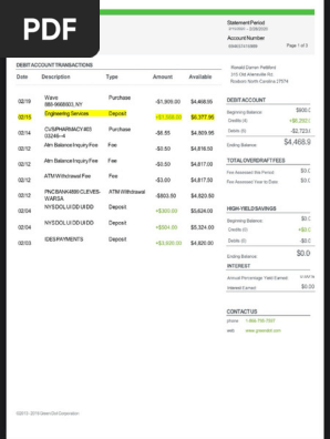 My bank statement 
