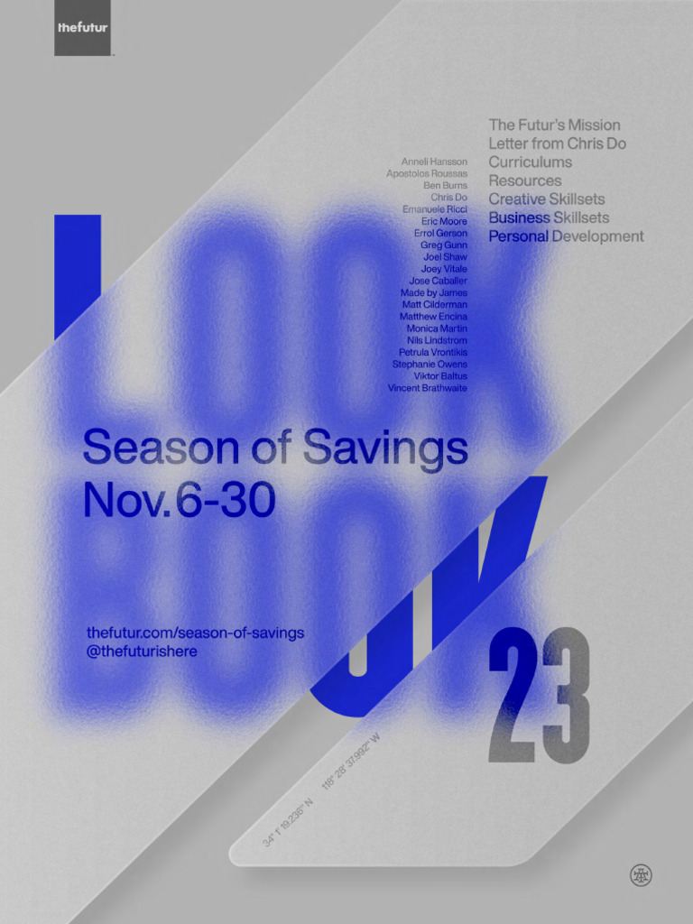 The Futur 2023 Season of Savings Lookbook PDF Graphic Design Web