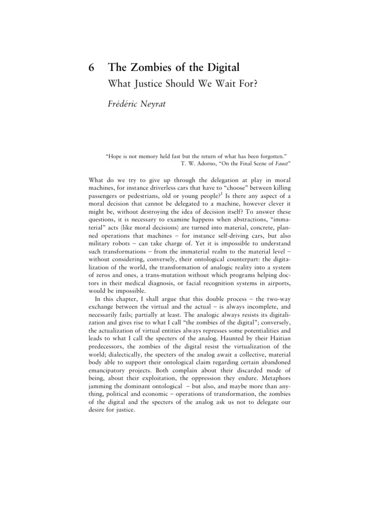 Digital Zombies and Moral Machines | PDF | Immanuel Kant | Martin Heidegger