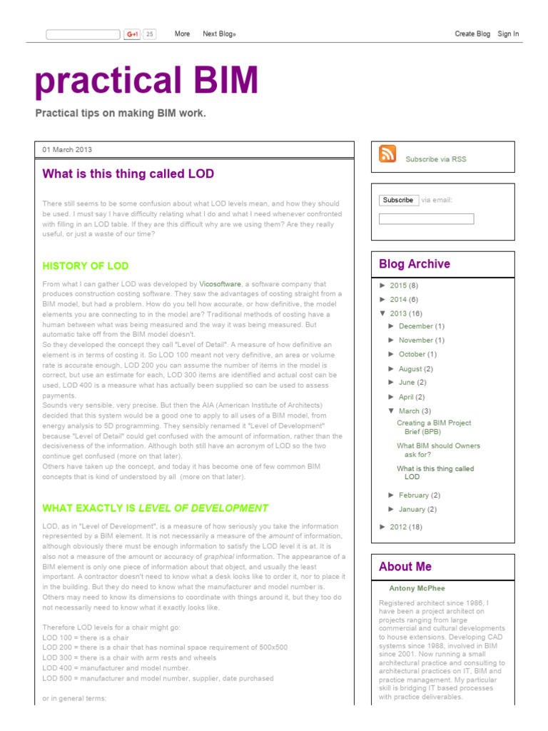 Understanding LOD in BIM | PDF