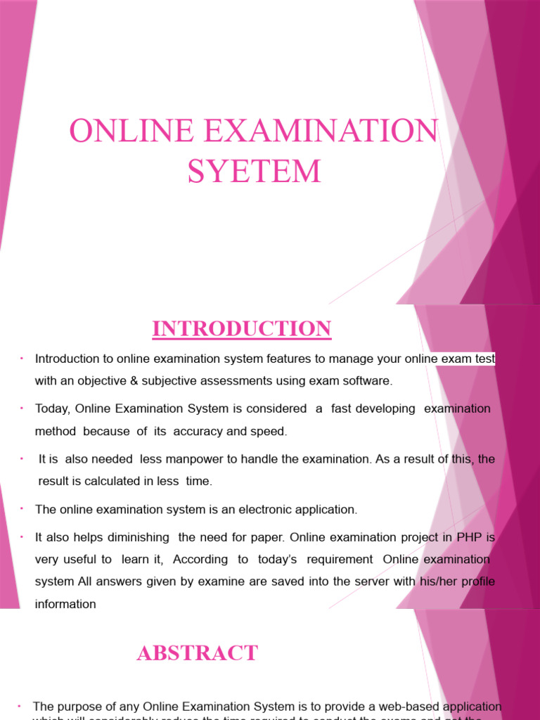 Online Examination System Overview | PDF | Standardized Tests | Databases