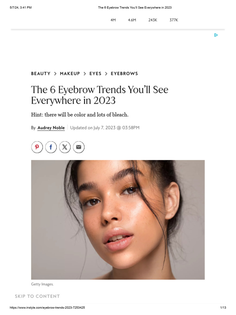 The 6 Eyebrow Trends You'll See Everywhere in 2023 PDF Eyebrow