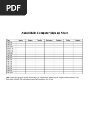 Sign Up Sheet