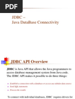 JDBC - Java Database Connectivity