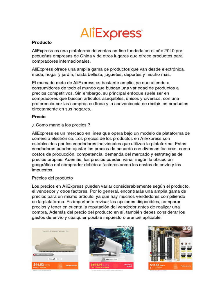 AliExpress: Compras Globales y Asequibles | PDF | Mercado (economía ...